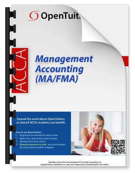 Management Accounting MA / FMA Notes (September 2026-August 2027 exams)