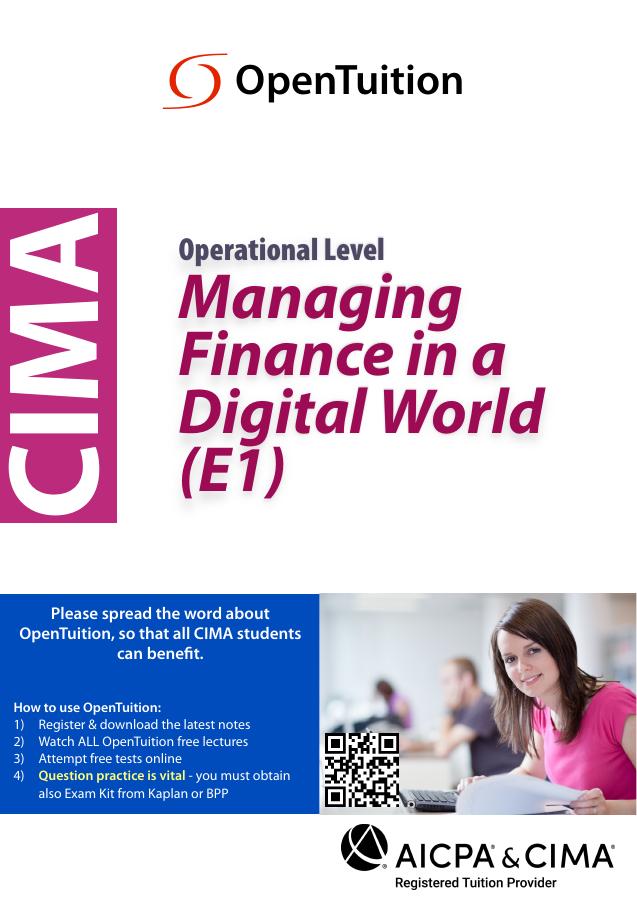 CIMA E1 Notes Exams