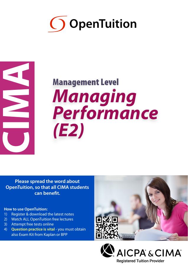 CIMA E2 Notes Exams